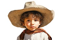 Mexican child sombrero headwear portrait.