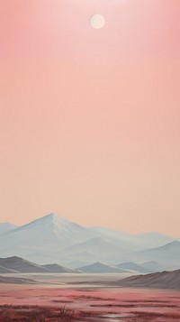 Minimal space countryside mountain tranquility landscape.