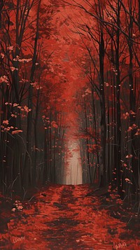 Minimal space color autumn forest outdoors painting nature.