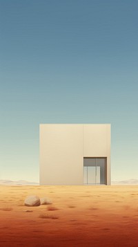 Minimal space architecture building outdoors desert.