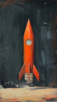 Minimal space fast Rocket painting rocket vehicle.