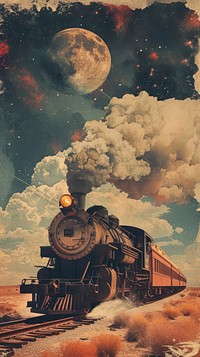 Story background train locomotive astronomy.