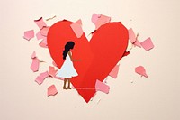 Abstract valentine cupid ripped paper art representation creativity.