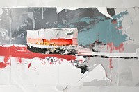 Abstract winter cake ripped paper art painting collage.