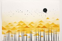Abstract yellow star ripped paper art outdoors painting.