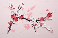 Abstract cherry blossom ripped paper art flower petal.