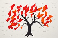 Abstract japanese tree ripped paper art plant maple.