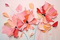 Abstract luminous flowers ripped paper art petal plant.