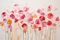 Abstract mosaic flowers ripped paper art backgrounds creativity.