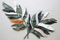 Abstract plant ripped paper art origami leaf.