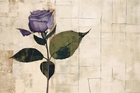 Abstract purple rose ripped paper art painting flower.