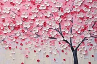 Abstract sakura meadow ripped paper art outdoors flower.