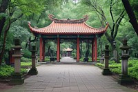 Traditional chinese style garden architecture building outdoors.