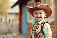 A funny kid with cowboy costume photography portrait baby.