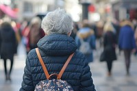 Elderly people walking jacket adult.