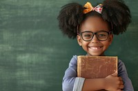 School little girl with glasses child smiling smile.