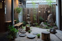 Small chinese style garden backyard outdoors nature.