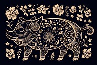 Pig art pattern drawing.