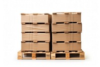 Brown cardboard boxes pallet carton crate.