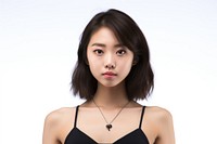 Asian girl necklace portrait jewelry.