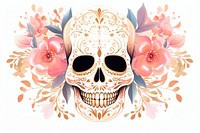 Skull art flower plant.