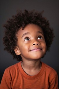 Adorable African American little boy portrait child smile.