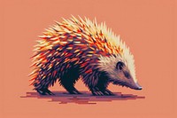 Porcupine cut pixel animal hedgehog mammal.