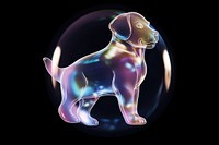 Transparent 3d render dog animal mammal sphere.