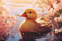 Adorable duck outdoors animal nature.