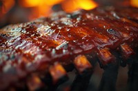 Barbecue ribs grilling meat food.