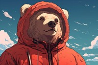 Bear anime hood representation.