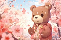 Cute bear blossom cartoon flower.