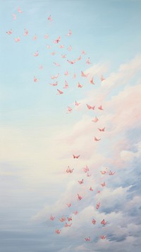 Butterflys in pastel sky outdoors nature flying.