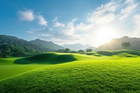 Golf Course sky landscape grassland.