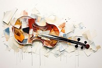 Abstract violin ripped paper cello art creativity.