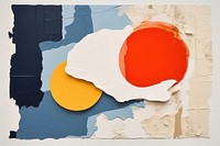 Abstract breakfast ripped paper collage art creativity painting.