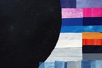 Abstract night sky ripped paper collage art transportation backgrounds.