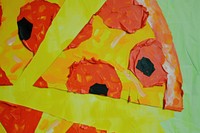 Abstract pizza ripped paper art painting backgrounds.