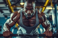 Man doing exercise in the gym fitness sports adult.