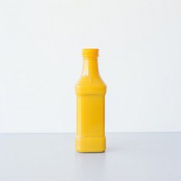 Mustard sauce plastic squeeze bottle drink white background refreshment.