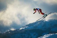 Ski jumping sports recreation outdoors.