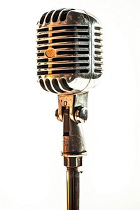 A microphone white background technology music.