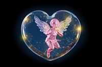 Cupid angel representation illuminated.