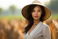 Woman Vietnamese Peaceful landscape portrait adult.