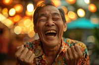 Man Thai Joyful laughing adult joy.