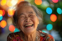 Elder Thai Joyful laughing smile joy.