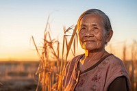 Elder Filipino Hopeful adult woman agriculture.