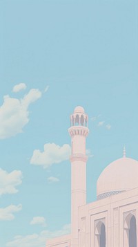  Mosque architecture lighthouse building. AI generated Image by rawpixel.