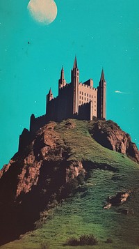  Castle on the hill architecture building outdoors. AI generated Image by rawpixel.