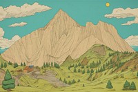 Mountain painting art landscape. AI generated Image by rawpixel.